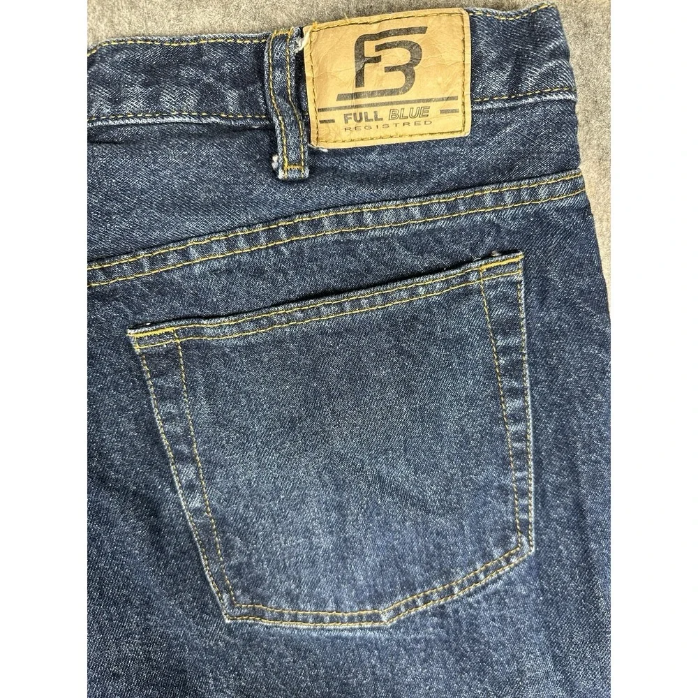 Full Blue Registered Jeans Mens 38x30 Flannel Lined Denim Straight Leg Blue
